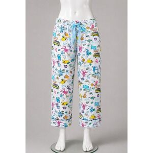 Roller Rabbit Girls Pajama Pants XL 14 White Road trip Novelty Print Sloth NEW